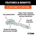 thumbnail image 2 of CURT 80312 27-Inch Trailer Safety Chain with 3/8-In Snap Hook, 2,000 lbs Break Strength, 2 of 5