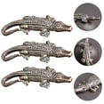 thumbnail image 3 of 3PCS Brass Retro Alligator DIY Keychain Pendants Desktop Brass Alligator Adornments, 3 of 7