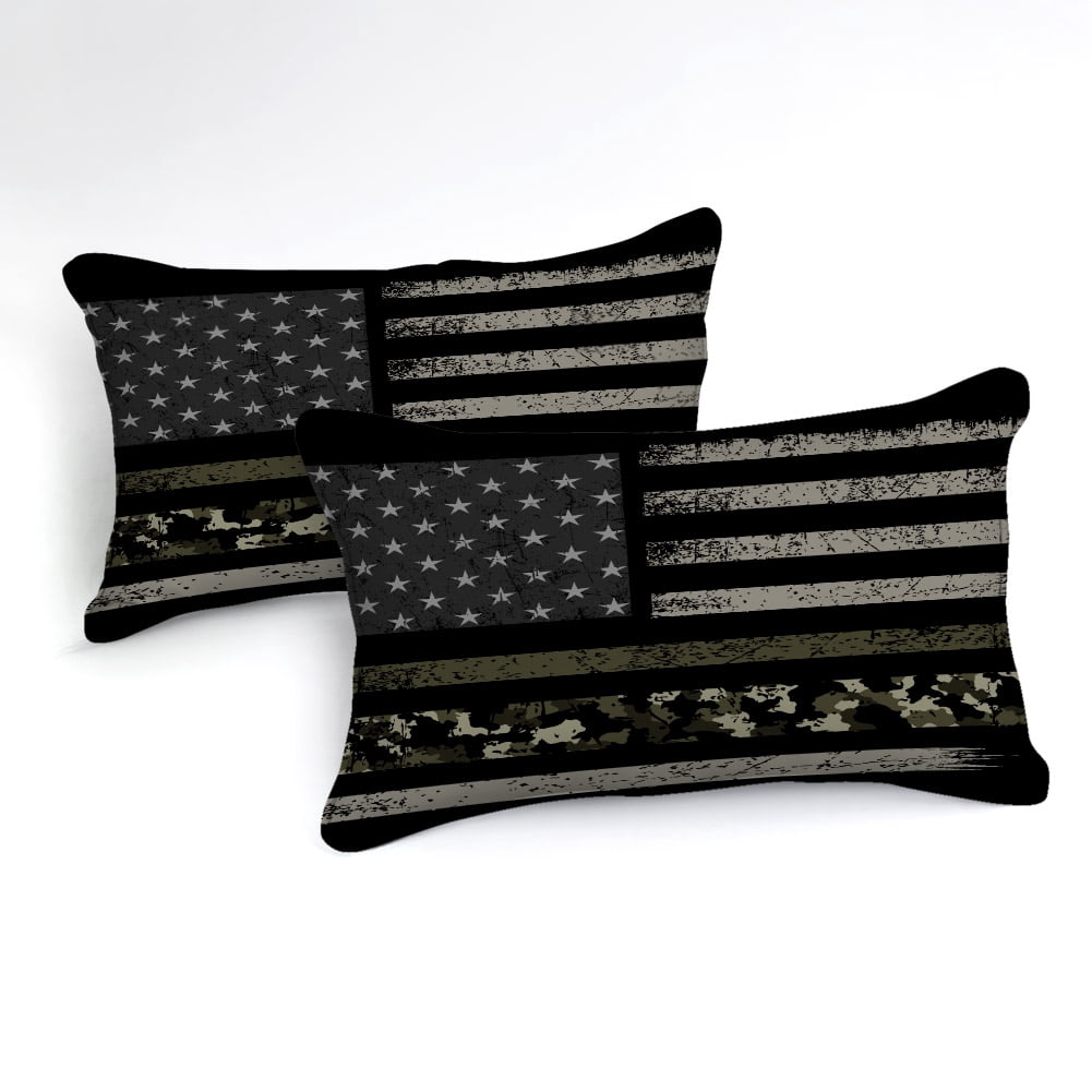 MOVE OVER Camo Bedding American Flag Comforter Set Queen Military Camo Flag Pattern Soft Microfiber Filling Quilt