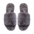 thumbnail image 3 of Women's Soft Plush Faux Fur Lightweight House Slippers Fuzzy Memory Foam Spa Slip on Open Toe Cozy House Slippers (Grey, 9-10), 3 of 4