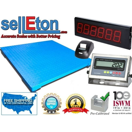 60" x 60" Floor Scale with Printer & Scoreboard Warehouse Industrial 5000 x 1