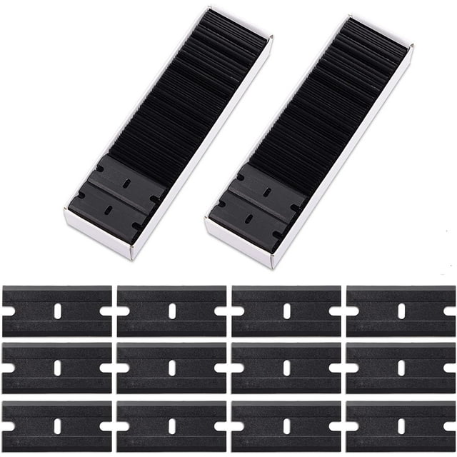200 Uds. Hoja de afeitar de doble cara de plástico negro, hoja de plástico de doble filo, hoja de afeitar de metal, espejo de vidrio, ventana, removedor de pintura para coche, hoja de afeitar Rojo Verde MX-0134069FYD