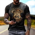 thumbnail image 2 of Camisetas Hombre América Route 66 Vintage Suelta Ropa Corta Moda Impresa Letras Verano El Rojo Transpirable, 2 of 3