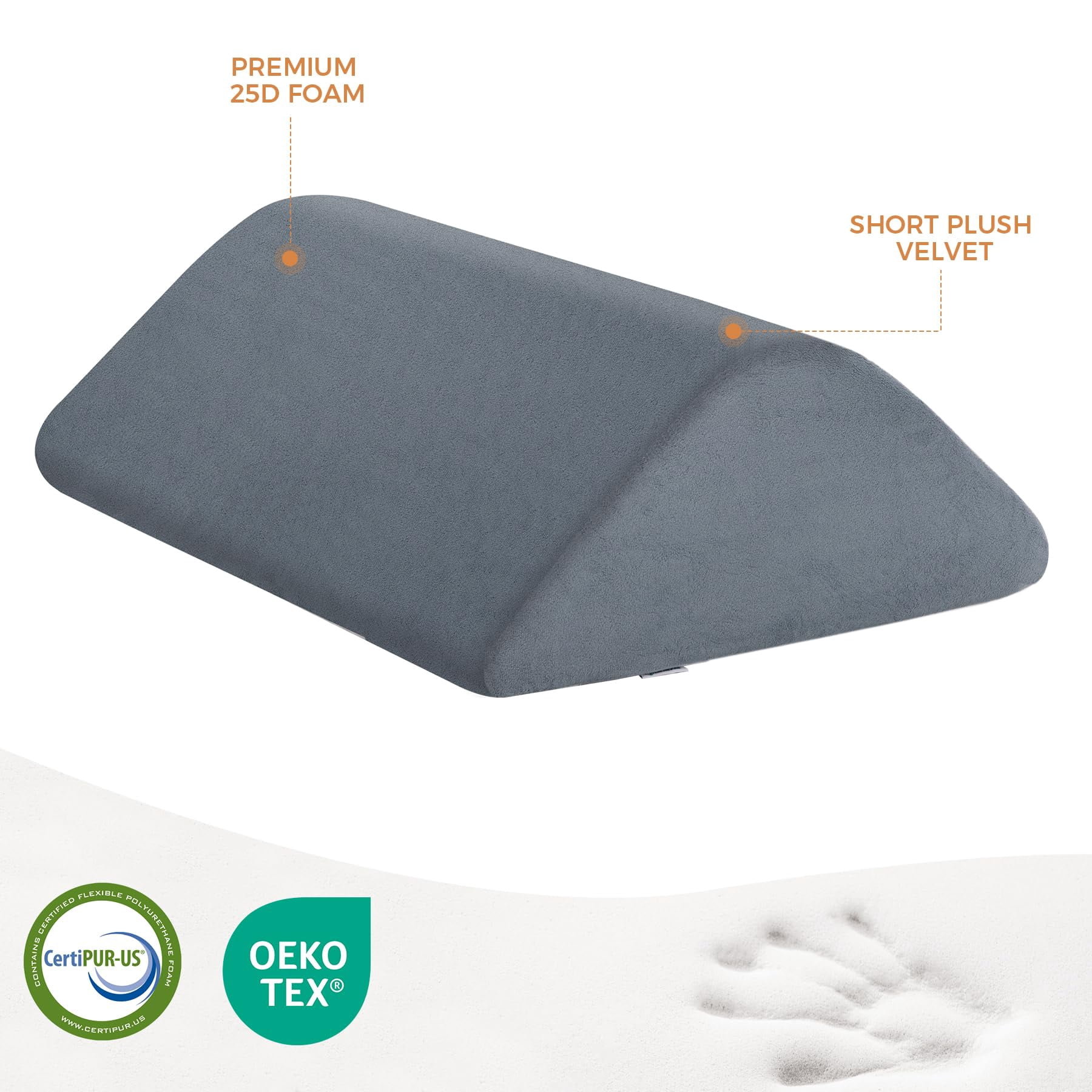 Ganondorf Knee Wedge Pillow 8'' for Post-Surgery Recovery - Leg Elevation Support for Sleep Position, Alleviating Lower Back & Hip Pain Enhancing Circulation in Ankles Legs Triangle Pillow