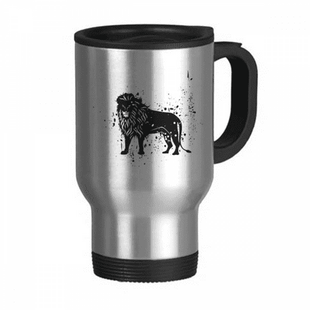 

Mexican Lion Simple Black And White Travel Mug Flip Lid Stainless Steel Cup Car Tumbler Thermos