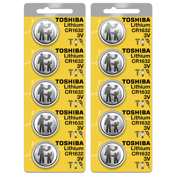 Toshiba CR1632 3 Volt Lithium Coin Battery (10 Batteries)