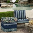 thumbnail image 6 of ARDEN ProFoam Performance Outdoor Deep Seating Cushion Set, 24 x 24, Patio Cushion, Rain-Proof, Fade Resistant, Sapphire Aurora Blue Stripe, 6 of 15