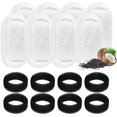 thumbnail image 1 of 16 paquetes de fuente de flores para gatos, 8 filtros de carbón y esponja de espuma para gatos de acero inoxidable de 3,2 l Plwf003 con resina y carbón activado, 1 of 5
