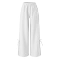 thumbnail image 6 of Juslio Womens Pants High Waist Linen Drawstring Casual Comfortable Wide-Leg Pants, 6 of 8