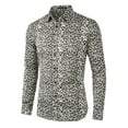 thumbnail image 1 of INSPIRE CHIC Big & Tall Men's Leopard Print Button Down Long Sleeve Shirt, 1 of 5