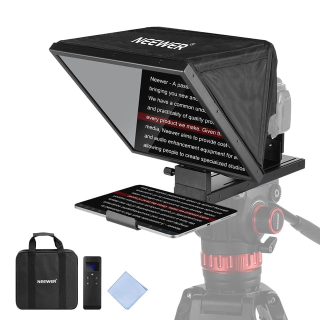 Teleprompter NEEWER Basics X16B, aleación de aluminio, elevable de 16 pulgadas