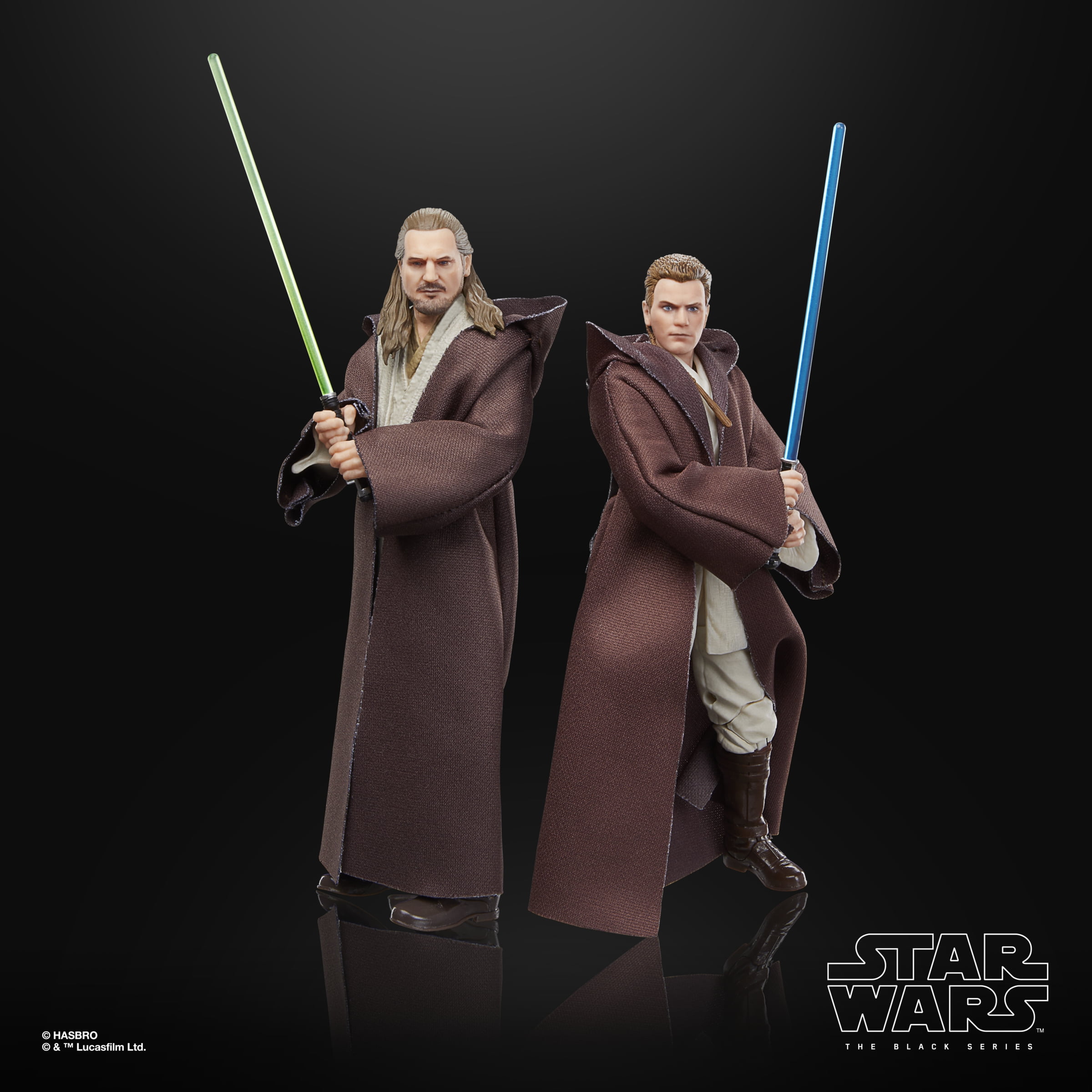 Star Wars The Black Series Qui-Gon Jinn, Darth Maul, Obi-Wan Kenobi Action Figure Set (6”)