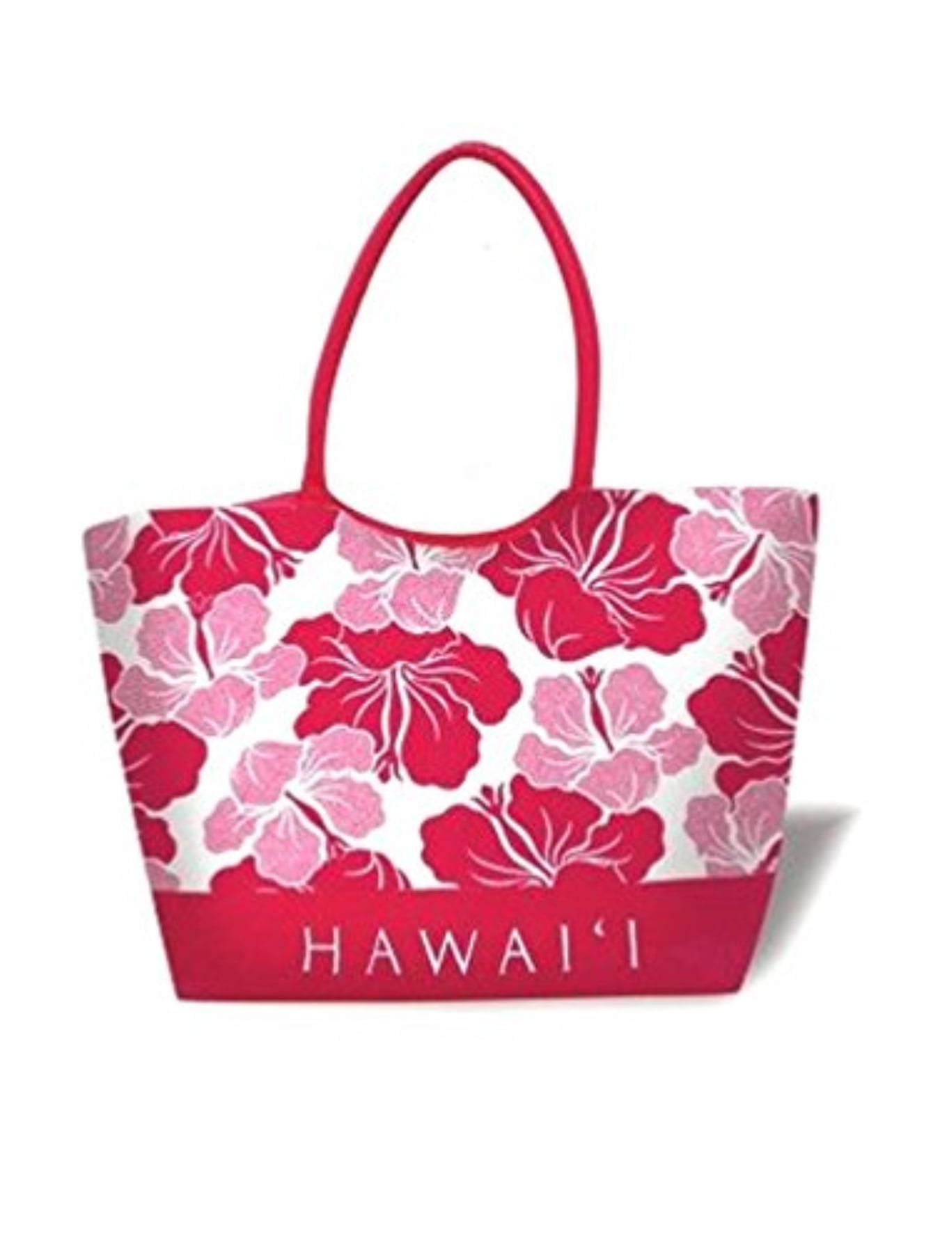 Hawaiian Mesh Beach Tote Shopping Bag Handbag Travel Hawaii Plumeria Hibiscus 