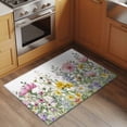 thumbnail image 2 of Area Rug 2 x 3 Ft, Spring Floral Indoor Accent Bathroom Rugs for Kitchen/Laundry Room, Watercolor Flower Eucalyptus Leaves Botanical Washable Non-Slip Runner Floor Mat for Entryway, Living Room, 2 of 8