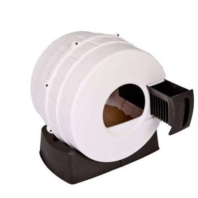 Smart Choice Pet Products 3064 Litter Spinner Quick Clean Cat Litter Box, Witty White
