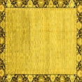 thumbnail image 1 of Ahgly Company Machine Washable Indoor Square Abstract Yellow Modern Area Rugs, 6' Square, 1 of 4