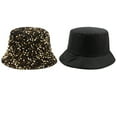 thumbnail image 4 of GHSOHS Hat Silk Bonnet Beanie Cowboy Hat Womens Sequin Bucket Hat Beach Sun Hats for Party Girls Teens Shiny Glitter Sequin Sun Cap for Travel Warm Baseball Caps Berets Gold Rain Hats, 4 of 4