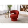 thumbnail image 5 of GZXS Swivel Cuddle Barrel Accent Chairs, 360 Degree Round Armchairs with Wide Upholstered, Fluffy Fabric Chair for Living Room, Bedroom, Office, Waiting Rooms (Red), 5 of 9