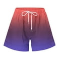 thumbnail image 4 of TAGOLD Summer Savings 2024 Womens Summer Shorts,Women's Printed Casual Loose Pockets Drawstring Short Pants Purple, 4 of 4