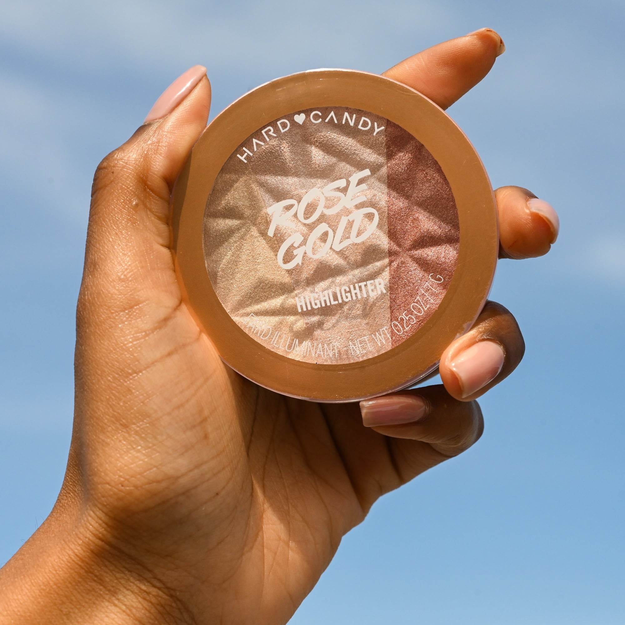 Hard Candy Just Glow Highlighter, Pressed Powder, Shimmery Glow, Rose Gold 3 shades in 1