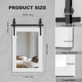 thumbnail image 3 of Hasipu 18"x26" Farmhouse Bathroom Mirror - White Rustic Wood Framed Wall Mounted Mirror, Vintage Vanity Mirror with Barn Door Style for Bathroom Living Room Decor, 3 of 7
