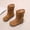 Brown, variant on BXJX Girls Mid-Calf Boots, School Slip‑on Fleece Lined Flat Sole Winter Warm Shoes Beige Size 11 Little Kids