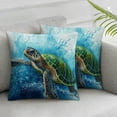 thumbnail image 3 of Acheng Coastal Turtle Throw Pillow Covers Nautical Beach Pillow Case Sea Turtle Decorative Couch Watercolor Art Cushion Cover for Bed Living Room Sofa 22x22in, 3 of 7