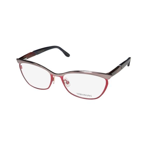NEW VERA WANG V391 WOMENS/LADIES CAT EYE FULL-RIM CRIMSON FRAME DEMO LENSES 51-15-135 SPRING HINGES EYEGLASSES/EYEGLASS FRAME