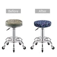 thumbnail image 5 of Bingfone Blue Skull Flower Padded Round Bar Stool Cover Cushion with Elastic Fabric Round Chair Seat - Blue Skull Flower, 5 of 7