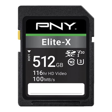 UPC: 0751492625614 | PNY 512GB Elite-X Class 10 U3 V30 SDXC Flash Memory Card – 100MB/s  4K UHD  UHS-I  Full Size SD