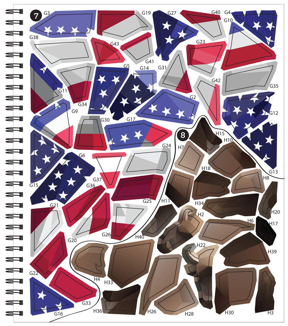 Brain Games - Sticker by Number: America (28 Images to Sticker) (Spiral)