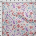 thumbnail image 4 of oneOone Rayon Magenta Fabric Florals Craft Projects Decor Fabric Printed By The Yard 56 Inch Wide, 4 of 4