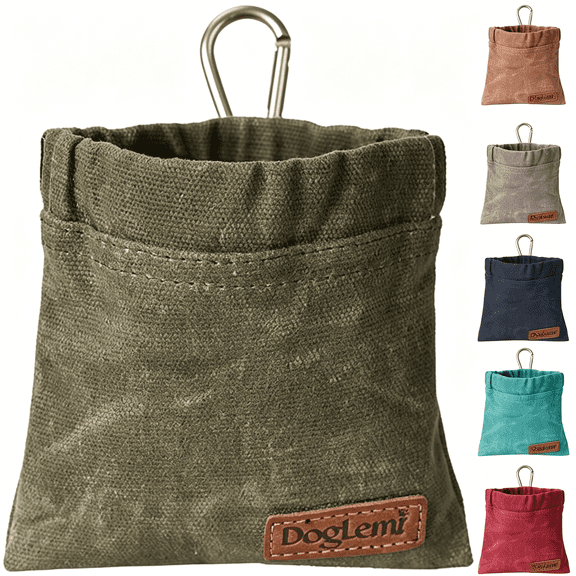 AOMRCOL Dog Treat Pouch,Portable Puppy Dog Training Treat Bag,Hand Free Dog Walking Bag,Auto Closing Pet Feed Snack Reward Pocket,Dog Food Dispenser for Pet Puppy Travel Or Outdoor Use