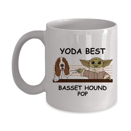 

Yoda Best Basset Hound Papa - Novelty Gift Mugs for Dog Lovers - Co-Workers Birthday Present Anniversary Valentines Special Occasion Dads Moms Family Christmas - 11oz Funny Coffee Mug