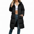 thumbnail image 2 of Pyhlmscde Women's Fashionable Casual Knee Length Zipper Hooded Coat, Puffer Jacket Womens, Warm Jackets for Women, Winter Clothing for Women, 2 of 6