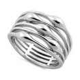 thumbnail image 1 of 925 Sterling Silver Oxidized Platinum Plated Multi Row Statement Women Ring, 1 of 2
