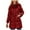 Red, variant on Womens Winter Hooded Parka Jacket Long Sleeve Toggle Duffle Coat with Faux Fur Trim White S