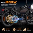 thumbnail image 4 of GOKEEP X20 Electric Bike for Adults, 750W Motor Electric Bicycle with 48V 21.3AH Removable Li Dual Battery, 20" x4.0 Fat Tire Folding Electric Dirt Bike, E-Mountain Bike, UL2849, Black, 4 of 6