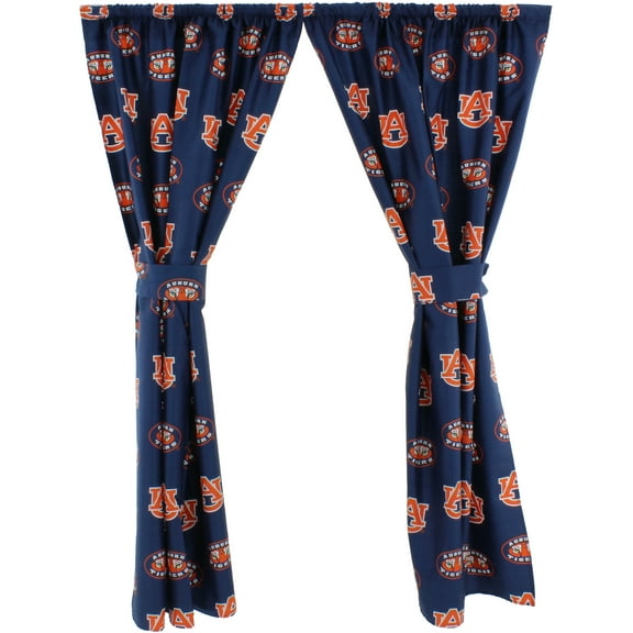 Auburn Tigers 100% Polyester, 84" Curtain Panels, Set of 2