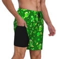 thumbnail image 2 of Naloa St Patrick's Day2 Print Men Swim Trunks with Compression Liner ,Board Shorts,Men's Swim Shorts with Drawstring and Elastic Waistband-3X-Large, 2 of 6