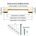thumbnail image 5 of Goo-Ki 6-Pack 5''Hole Center Brushed Brass Zinc Alloy Solid Cabinet Handles Brushed Brass Drawer Handles, 5 of 8