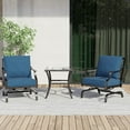 thumbnail image 3 of Grand Patio Outdoor 3 Piece Patio Set, 2 Single Steel Chairs with a Side Table, Peacock Blue, 3 of 9