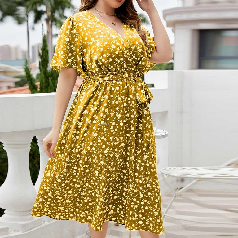 Summer Dress Plus Size Empire Waist Dress Casual DDAPJ Pyju Boho