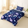 thumbnail image 2 of Erosebridal Kawaii Rinbow Dinosaur Twin Comforter Sets,Cartoon Dino Cute Flowers Blossom Bedding Set For Girls, Reversible 2 Pieces, 2 of 7