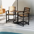 thumbnail image 3 of 2 Pack 24 Inch Tall Tall Adirondack Chair, Durable Outdoor Stool for Patio Porch Balcony-Brown, 3 of 7
