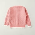 thumbnail image 4 of Suéter abrigo cárdigan de niña suéter de punto suéter de solapa grande suéter para niños chaqueta suéter para niños parte superior de poliéster, 4 of 6