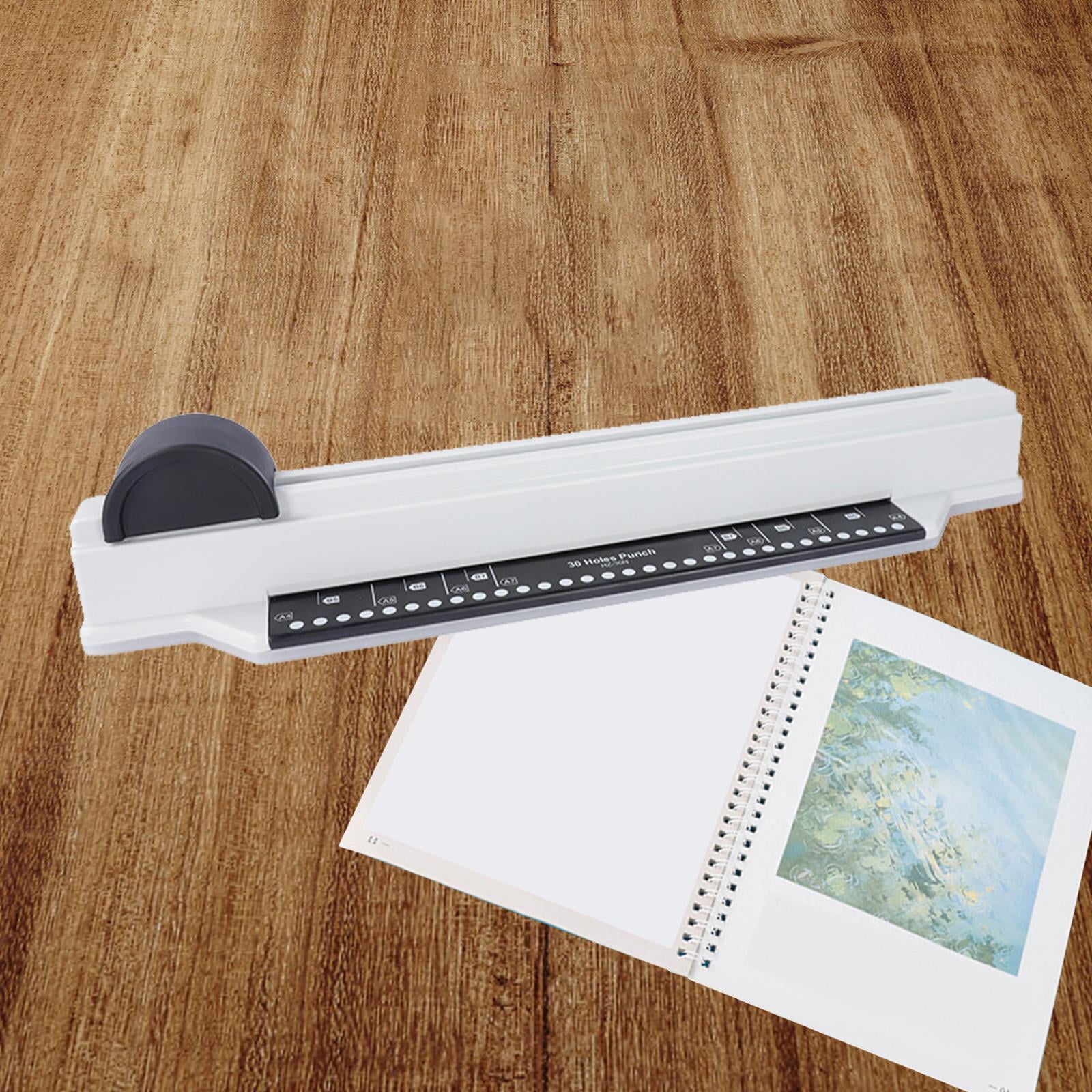 Tachiuwa 30 Hole Puncher Hole Punch Tool 5 Sheet A4/30 Holes Manual Desktop Hole Pouch Binding Machine Paper Punches for Black