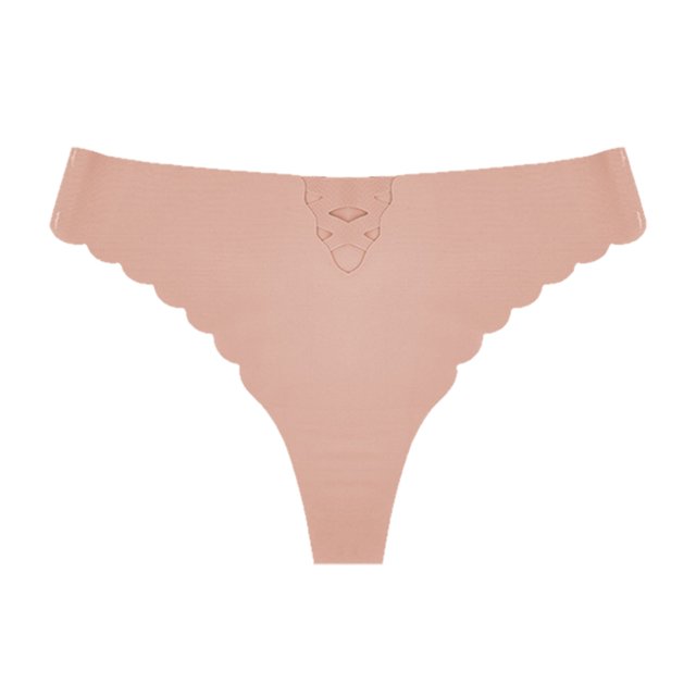 Gibobby Calzoncillos de encaje para mujer Ropa interior sexy sin rieles de seda helada para mujer(Rosa,CH)