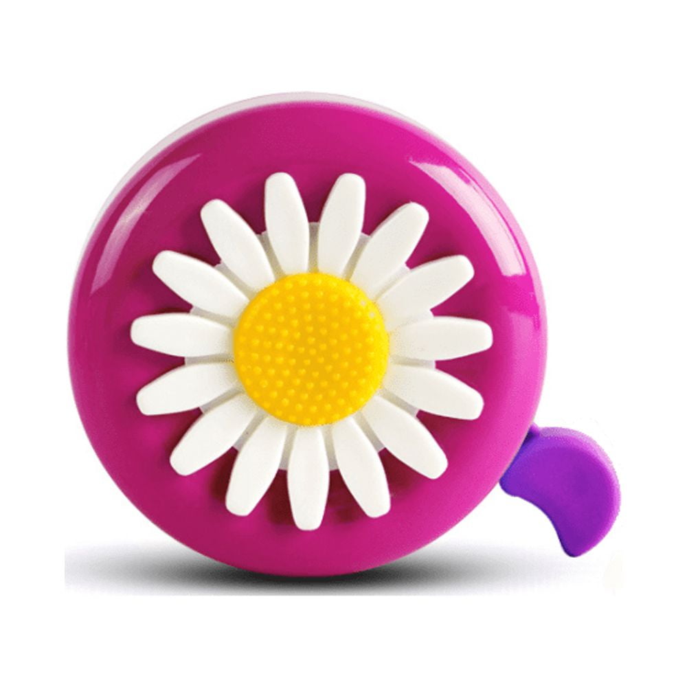 (Pack of 2) Bike Bell for Kid Girls, Cute Pink Girly Flower Children's Bike Accessory Safe Cycling Ring Horn for Bicycle Handlebar - HotPink - Purple