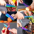 thumbnail image 4 of WELLSTAR Rainbow Knife Set of 14, Iridescent German Stainless Steel Kitchen Knives Set with Wooden Block Holder, Chef’s Knife Block Pack 14-Piece with Scissors and Built-in Sharpener, 4 of 8